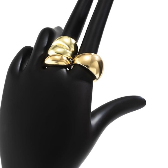 Rings Set - Gold Adjustable Thick Rings - Picture 4 of 5